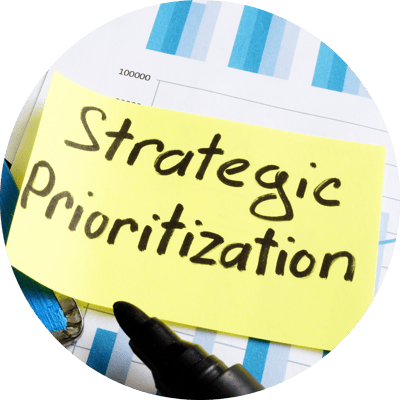 strategic prioritization sticky note_circle